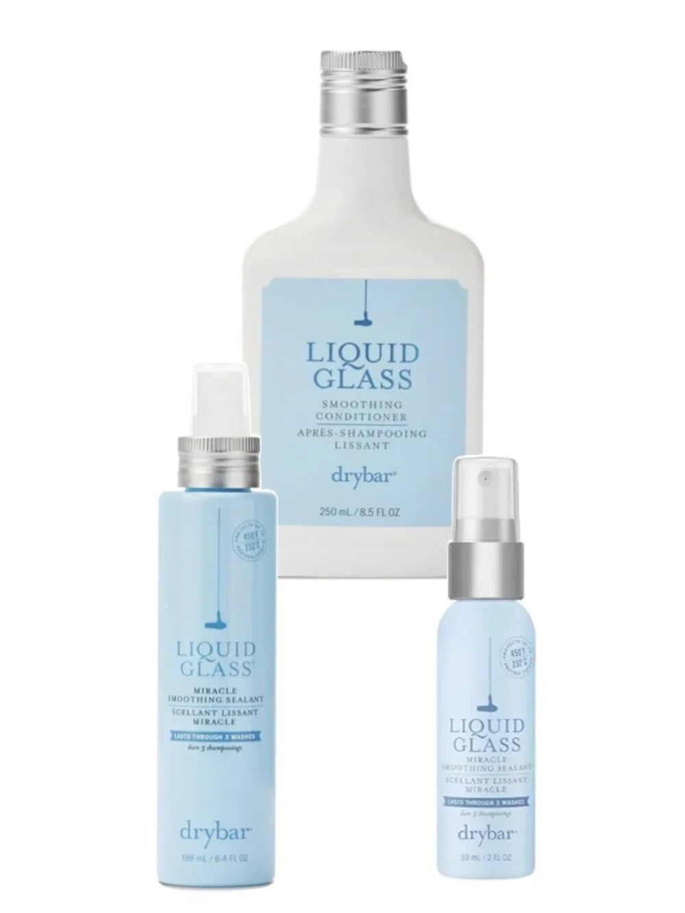 3x NEW Drybar Liquid Glass Smoothing Conditioner Miracle Smoothing Sealant Fine